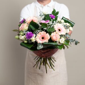 Hand-tied Pinks, Lilac and White