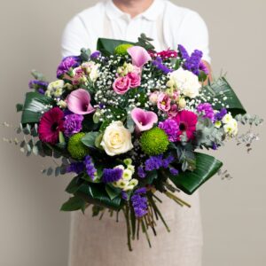 Hand-tied Pinks, Whites, Green and Purple